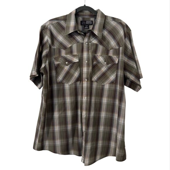 Canyon Guide Outfitters Shirt Mens XL Plaid Western Pearl Snap Shirt‎ Camp Shirt - Picture 1 of 5